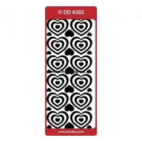 Stickers 6302 hjerter s�lv S1