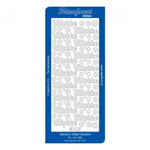 Stickers 640 Tillykke trans/s�lv S8