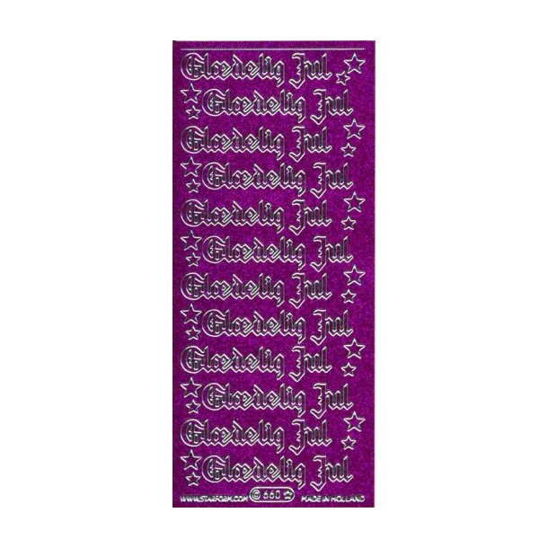 Stickers 660 glimmer purple Gldelig jul S7