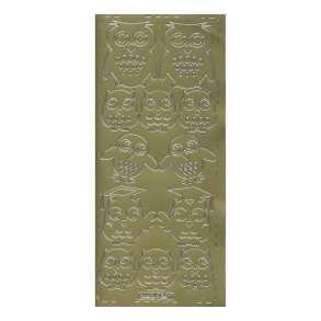 Stickers 691 ugler guld S2