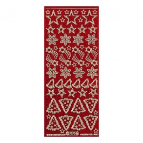 Stickers 7070 jul glitter r�d S9