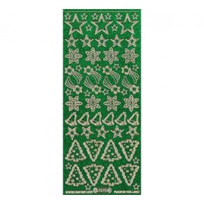 Stickers 7070 jul gr�nglitter S9