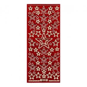 Stickers 7074 stjerner gliiter r�d S9