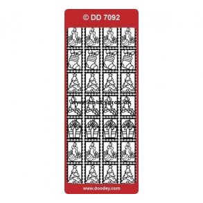 Stickers 7092 Julem�rker s�lv S7