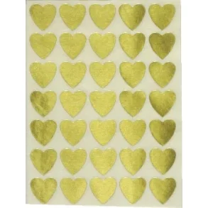 Sticker - oblat guldhjerter 2ark