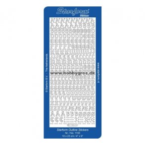 Stickers bogstaver 1155 10mm. guld S6