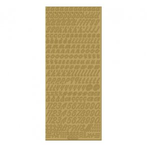 Stickers bogstaver og tal 825 guld S6