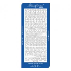 Stickers,bogstaver s�lv 1 cm. 1281 S6