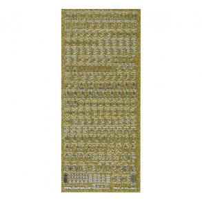 Stickers glimmer 814 bogstaver glitter guld S8