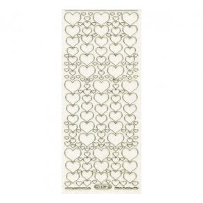 Stickers glimmer hjerter 1139 transp/guld S7