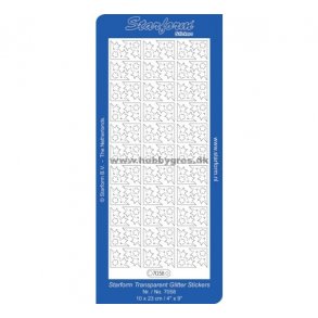 Stickers glimmer hj�rner 7058 transp/s�lv S16