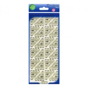 Stickers glimmer hj�rner 7201 transp/guld S16