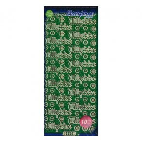 Stickers glimmer tillykke 640 gr�n S8