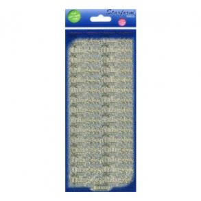 Stickers glimmer tillykke 641 s�lv/guld S8