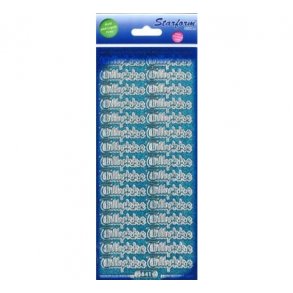 Stickers glimmer tillykke 641 turkis S8