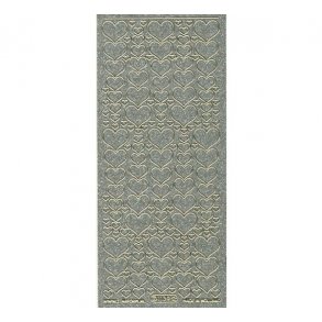 Stickers glitter s�lv hjerter 1139 S7