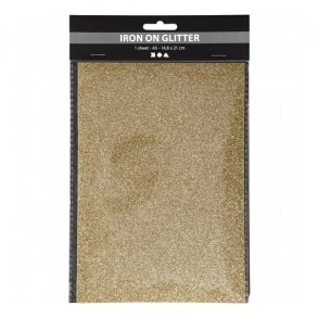 Strygestof, 148x210 mm, Glitter, Guld, 1 Ark