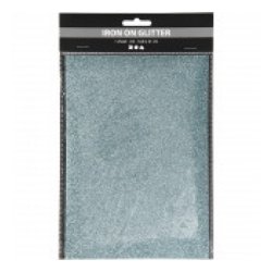 Strygestof, 148x210 mm, Glitter, Lysebl, 1 Ark