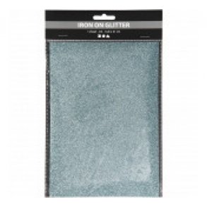 Strygestof, 148x210 mm, Glitter, Lysebl, 1 Ark