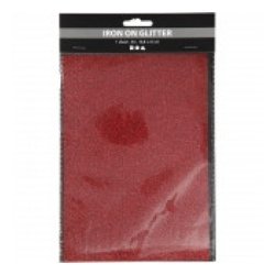 Strygestof, 148x210 mm, Glitter, Rd, 1 Ark
