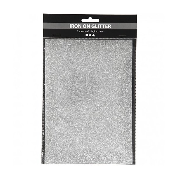 Strygestof, 148x210 mm, Glitter, Slv, 1 Ark