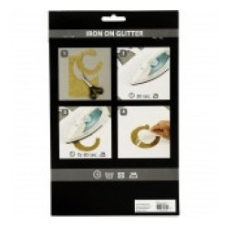 Strygestof, 148x210 mm, Glitter, Sort, 1 Ark