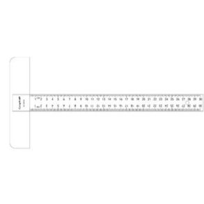 T lineal 30 cm plast transparant Graphit