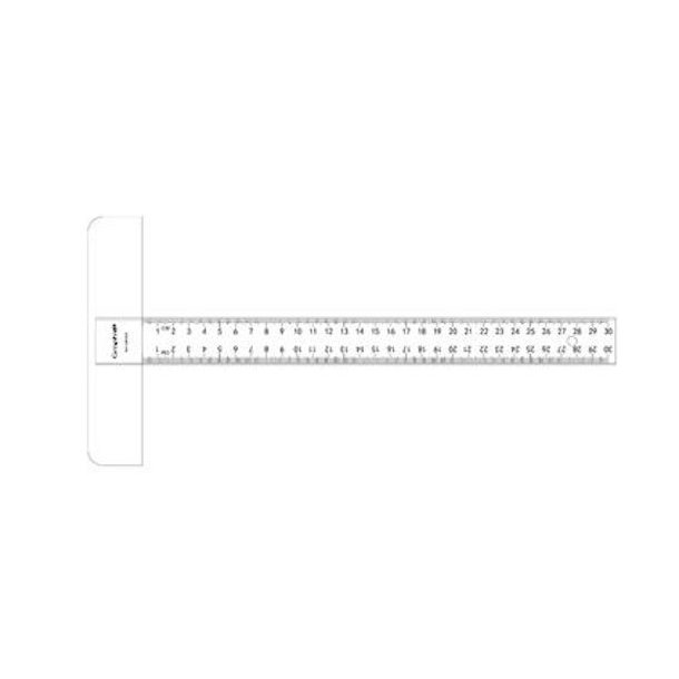 T lineal 30 cm plast transparant Graphit