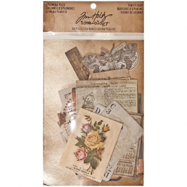 Tim Holtz Idea-Ology, Ephemera Pack, Thrift Shop