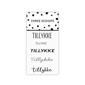 Akrylstempel Tillykke (5 forskellige) Three Scoops