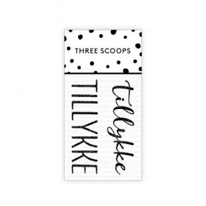 Akrylstempel Tillykke (2 forskellige) Three Scoops 