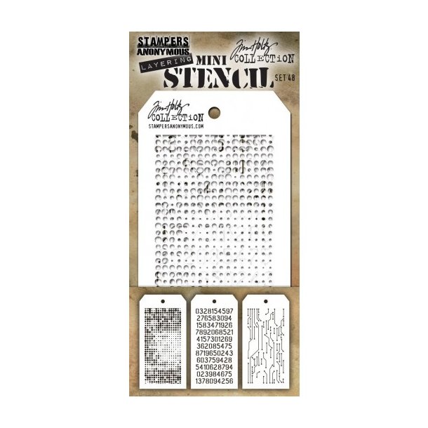 TIM HOLTZ MINI STENCIL SET #48 TH-MST048 