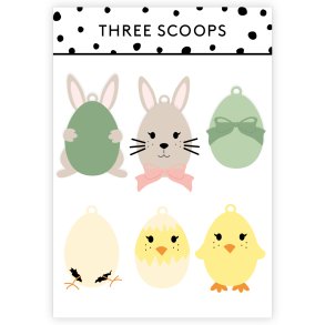 Die P�ske oph�ng 1 - kylling og kanin dies Three Scoops