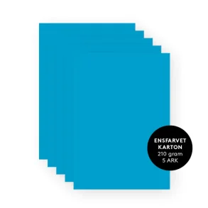 Bl� ensfarvet karton A4 5ark 210g