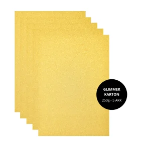 Glimmerkarton - guld A4 5ark 250gram Three Scoops