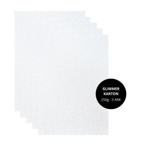 Glimmerkarton - slv A4 5ark 250gram Three Scoops