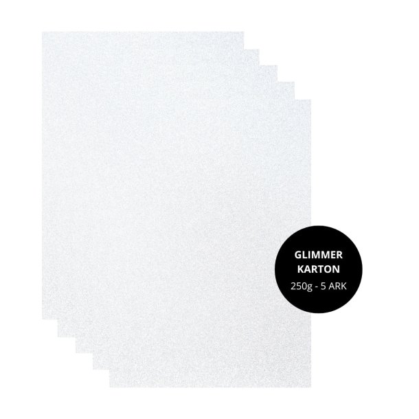 Glimmerkarton - slv A4 5ark 250gram Three Scoops