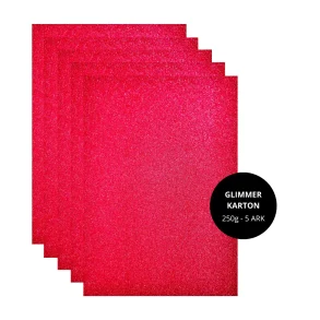 Glimmerkarton - m�rker�d A4 5stk 250gram Three Scoops