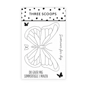 Akrylstempel Sommerfugl - svrmer for dig Three Scoops