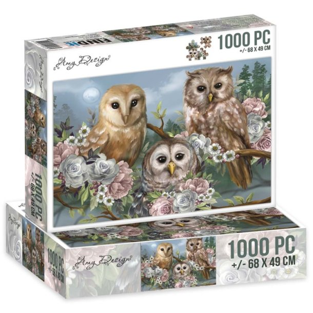 Puslespil 1000brikker Romantic Owls