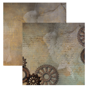 Designpapir Vintage Gears - 30,5 x 30,5 cm - Luna Hobby