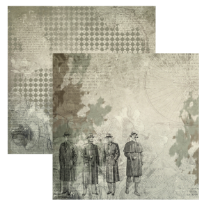 Designpapir Vintage Men - 30,5 x 30,5 cm - Luna Hobby