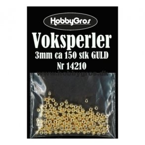 Voksperler 3mm ca. 150stk guld