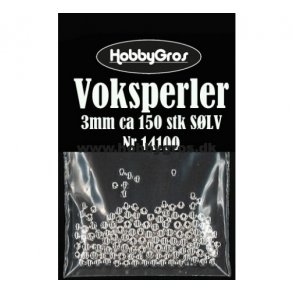 Voksperler 3mm ca. 150stk s�lv