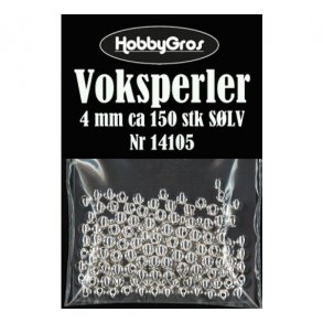 Voksperler 4mm ca. 150stk s�lv