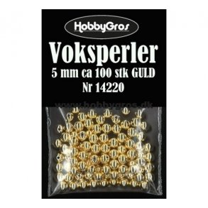 Voksperler 5mm ca. 100stk guld 
