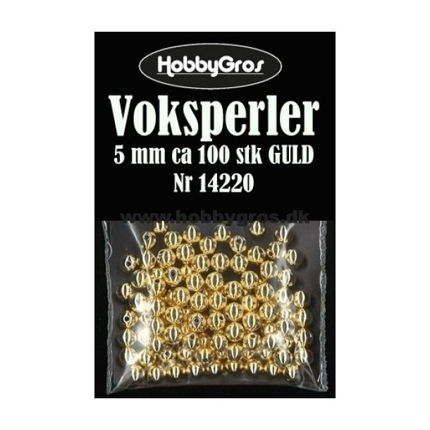 Voksperler 5mm ca. 100stk guld 