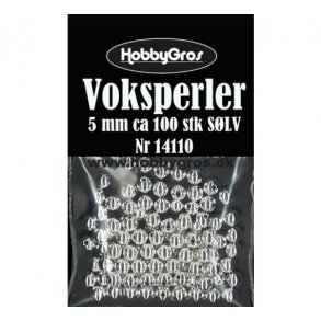 Voksperler 5mm ca. 100stk s�lv