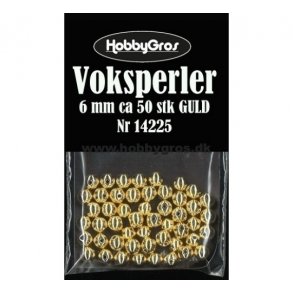 Voksperler 6mm ca. 50stk guld