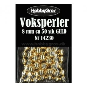 Voksperler 8mm ca. 50stk guld